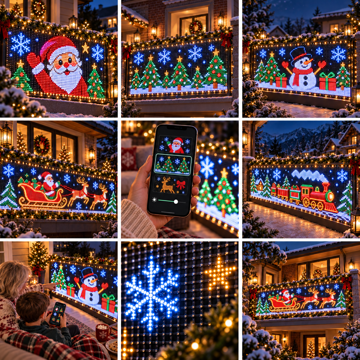 GlowCurtain: cortina decorativa de luces navideñas