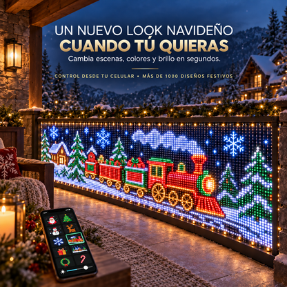 GlowCurtain: cortina decorativa de luces navideñas