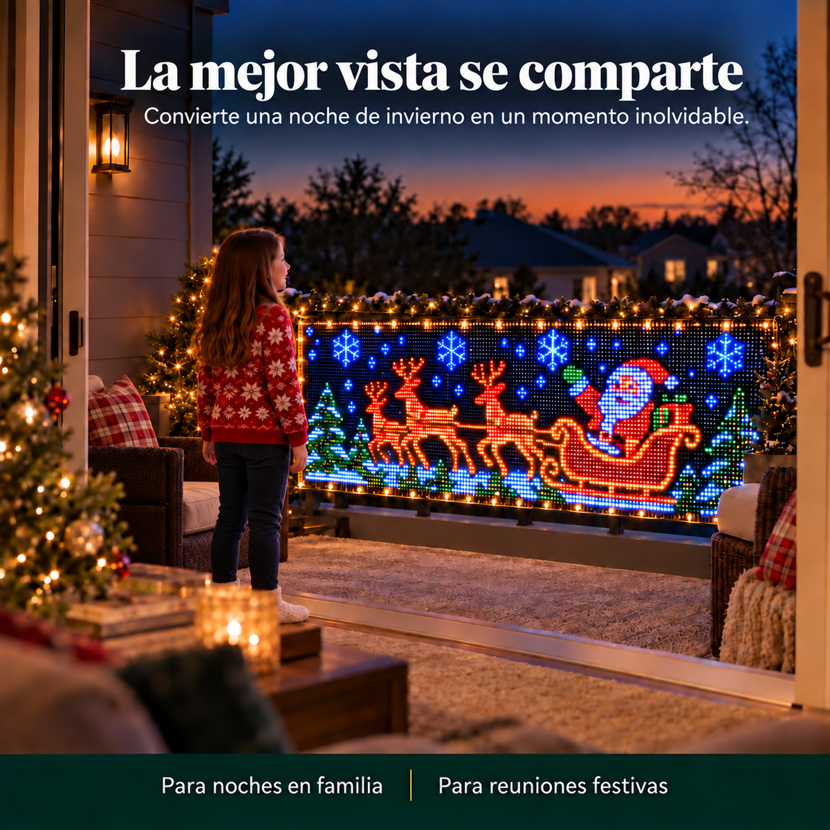 GlowCurtain: cortina decorativa de luces navideñas