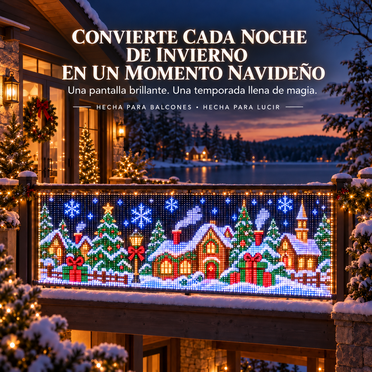 GlowCurtain: cortina decorativa de luces navideñas