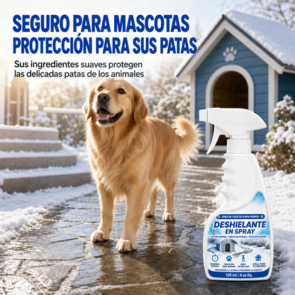 Spray deshielante y derretidor de nieve para exteriores: seguro para mascotas, disuelve la escarcha al contacto. Despeja escalones, caminos y patios rápidamente