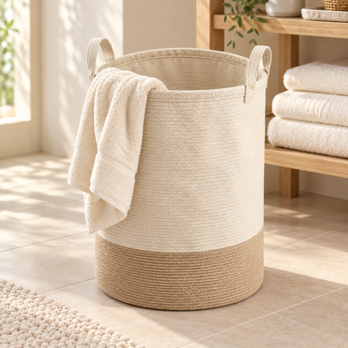 Cove Laundry Hamper — styled room view
