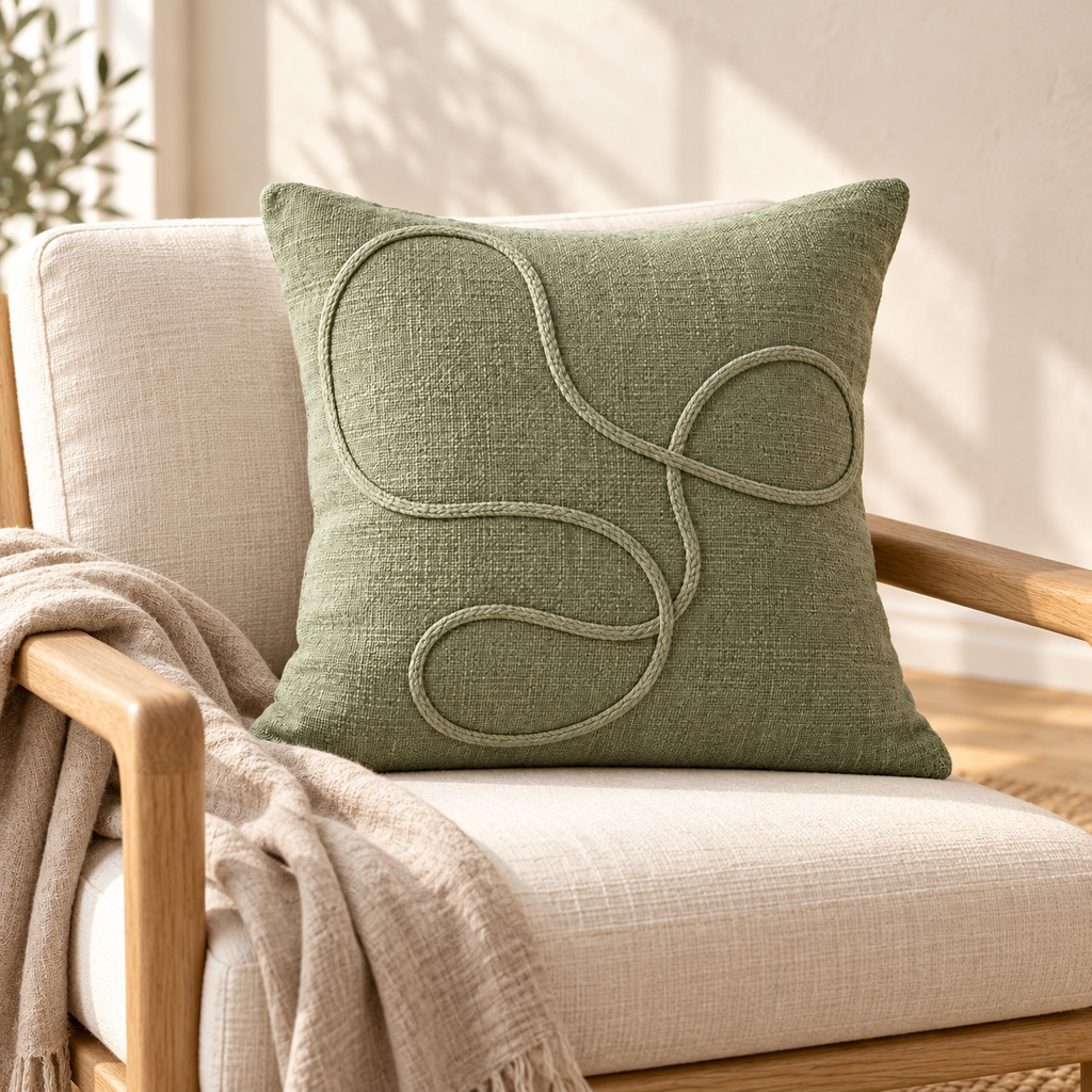 Loop Cushion Cover — styled room view