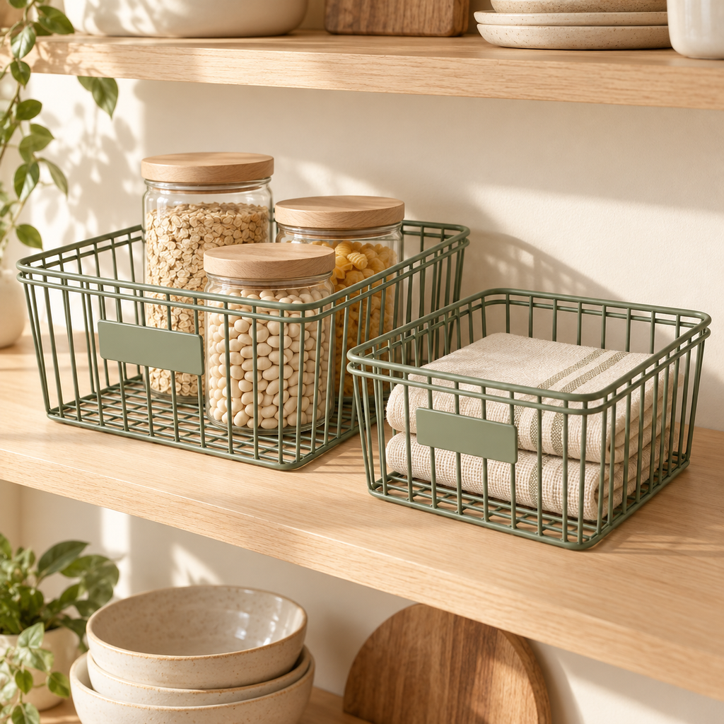 Nest Pantry Basket Pair — styled room view