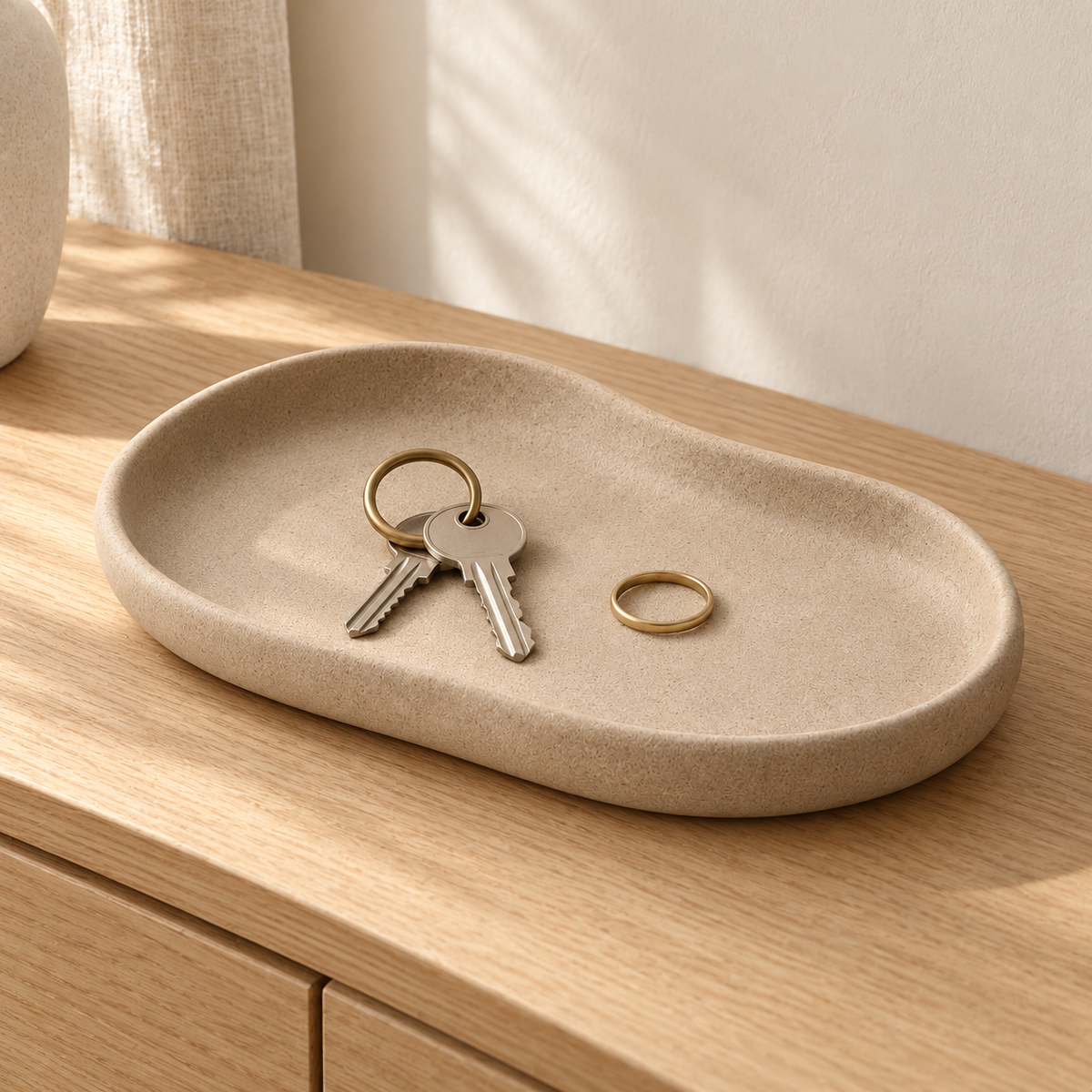 Pebble Catchall Tray — styled room view